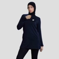 Nouvelle Tendance Maillot de Bain de Maternité Musulman Islamique Grande Taille pour Femme, Ensemble Thobe Luxe Uni Modeste à Manches Longues Léger