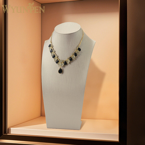 WYP PU cuero lujo joyería busto y collar soporte de exhibición maniquí profesional para elegante collar presentaciones - Product Image 2