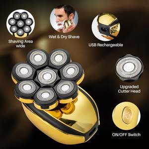 Kit de rasoir électrique rechargeable sans fil pour hommes, rasoir électrique humide/sec, tondeuse nasale fonctionnelle, étanche IPX7, alimentation USB pour hommes chauves - Product Image 1