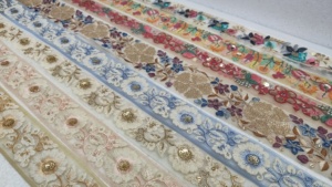 ลูกไม้ปักเลื่อมลายดอกไม้สั่งทำพิเศษ ดีไซน์วินเทจเป็นมิตรกับสิ่งแวดล้อม สีและลวดลายตามสั่ง สำหรับเสื้อผ้าแฟชั่นเจ้าสาว - Product Image 3