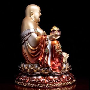 Lớn 12 16 19 Inch Tốt Nhất Lớn Tặng Quà Trang Trí Ngồi Cười Phật Tượng Điêu Khắc Với Tiền Vàng Cho Phòng Ngủ Nhà vastu - Product Image 2