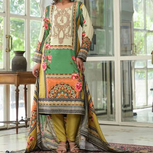 Costumes en mousseline pour femmes prêt-à-porter élégants Conception d'impression numérique contemporaine Personnalisable OEM ODM Coton pour les acheteurs en gros - Product Image 1