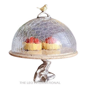 Conception de fleurs de forme ronde à texture martelée avec poignées latérales Plateau de qualité alimentaire en métal en aluminium pour la maison - Product Image 5