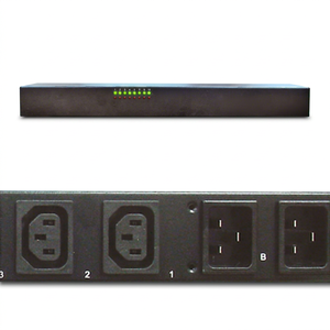 Interrupteur de transfert automatique 16A 230V 8 sorties IEC C13 2 entrées C19 Modèle APD-1623K-08N1 Noir - Product Image 1