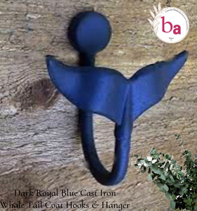 Dark Royal Blue <b>Cast</b> <b>Iron</b> Whale Tail <b>Coat</b> <b>Hooks</b> & Hanger Export Quotas Product Category <b>Hooks</b> & Rails - Product Image 1
