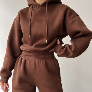 Pantalon de jogging personnalisé pour femmes sweat 2 pièces Jogging survêtement à capuche ensemble survêtement pour femmes sweats à capuche vierges surdimensionnés - Product Image 5