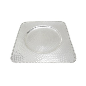 Vajilla Redondeada para Servir Comida, Plato Cargador Chapado en Oro, Acero Inoxidable, Diseño - Product Image 3