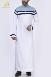Thobe Jubba Thawb pour homme de style ethnique décontracté de haute qualité, robe à manches longues en viscose et polyester, broderie floquée, adulte - Product Image 2