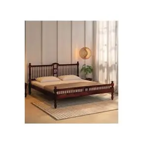 Attractive Wooden Bed Style for Newly Married Couples Handmade Modern Wood beds with high Back Simple bed for Teenagers