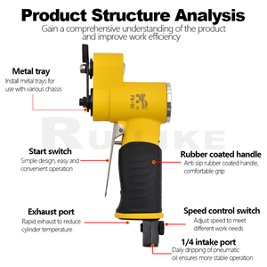 Lijadora Neumática con Empuñadura de Pistola para Reparación de Carrocería Automotriz y Acabado de Fabricación de Metales - Product Image 5