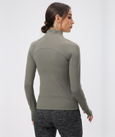 Entraînement en plein air Fitness sport sans couture Yoga veste pour femme vêtements de course Slim Fit à manches longues Golf Zip up vestes pour femmes