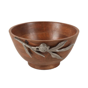 Vajilla Ensalada Sopa Cuenco para servir Navidad Marrón Granada Acento Cuenco de madera para el hogar Utensilios de cocina Adornos en buen precio - Product Image 1