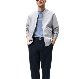 แจ็คเก็ตหนังบอมเบอร์สำหรับผู้ชายเสื้อแจ็คเก็ตบุนวมสำหรับเล่นกีฬาฤดูหนาวพิมพ์ลายได้ตามต้องการ - Product Image 1