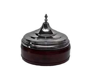 Chauffe-plat en métal plaqué avec boîte de couleur minimaliste en bois, parfait pour les plats chauds et les casseroles lors d'événements. - Product Image 4