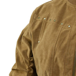 Blouson bomber vintage en daim respirant et coupe-vent pour femme, avec logo personnalisé, matelassé, motif uni, pour toutes les saisons - Product Image 4