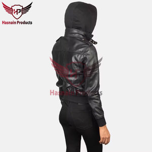 Chaqueta Bomber de cuero de punto de moda para mujer, gran oferta, Real nueva chaqueta de cuero de motocicleta, característica transpirable para montar - Product Image 4