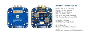 MATEK FCHUB-12S V2 Hub PDB UAV 3-12S LiPo 440A Capteur de courant 5V 12V BEC 30.5mm <span class=keywords><strong>pour</strong></span> Quadcopter X-Class FPV Drone de levage lourd - Product Image 6