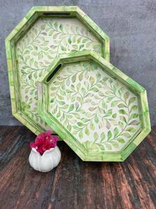 Best Design Copper Bowls Set with Tray Special <b>Eid</b> <b>Gifts</b> Bone Inlays Serving Trays for Living Room Tableware - Product Image 3