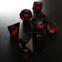 Ensemble de dés de jeu de haute qualité en résine polyédrique, fabriqué à la main, équilibré, durable, écologique, 7 pièces, Tradebyd