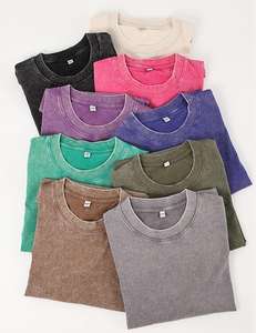 T-shirt oversize épais en coton délavé à l'acide, flocon de neige vintage 240g pour homme - Product Image 2