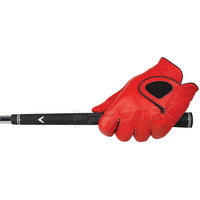 Gants de golf en cuir véritable Cabretta rouge solide de haute qualité avec accessoires de golf de qualité avec logo personnalisé
