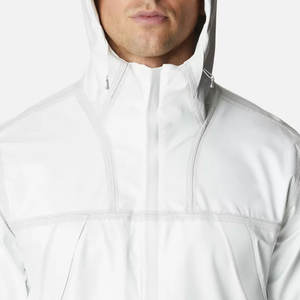 Veste de pluie imperméable respirante de poids moyen à col montant pour homme, 3 couches, coque rigide, logo frontal, 2000M - Product Image 4