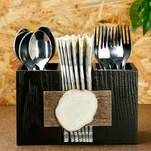 Soporte de almacenamiento de Metal ecológico de alta calidad, nuevo diseño, soporte de cubiertos de MDF, organizador de cocina funcional, cuchara de té y café - Product Image 1