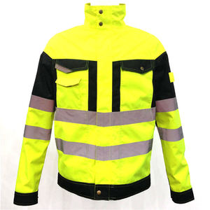 Gran oferta, nuevo diseño, tela DE TRABAJO DE SEGURIDAD, mangas completas, Impresión de logotipo personalizado de alta calidad, cremallera frontal, chaquetas de seguridad para adultos - Product Image 3