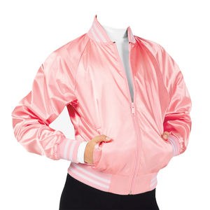 OEM más nuevo estilo transpirable de manga larga Mujer Crop Satin Bomber Jacket ropa de mujer personalizada Letterman Varsity Jacket 2025 - Product Image 4