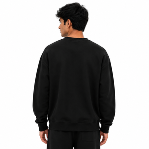 Trendy Sports Graphic Print Men's <b>Sweatshirt</b> <b>Black</b> Crew Neck Artwork Oversized Fit Custom Design Cotton Wholesale <b>Sweatshirt</b> USA - Product Image 2