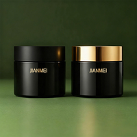 Pot en verre noir mat de luxe avec couvercle hermétique pour crème pour le visage haut de gamme, sérum, liquide, sucre, médicaments, bijoux, rangement, cadeau
