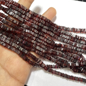 Cuentas Heishi cuadradas de granate rojo, piedras preciosas naturales de 5MM, Centro de hebra larga de 14 pulgadas perforado para la fabricación de joyas - Product Image 3