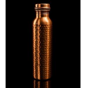 Bouteille en cuivre traditionnelle indienne faite à la main, écologique, avec couvercle à vis, grande capacité - Product Image 2