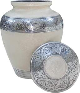 Urna de cremación para adultos texturizada con esmalte perlado | Urna de cremación para adultos con textura granulada | Urna conmemorativa para adultos con cenizas humanas, entierro - Product Image 2