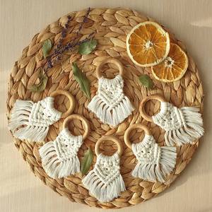 Anneaux de serviette en coton macramé de qualité supérieure Design de noeud de récif d'Inde - Product Image 1