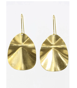 Belle boucle d'oreille en laiton plaqué or avec motif feuille boucle d'oreille faite à la main/accessoire femme/bijoux cadeaux prix bon marché - Product Image 5