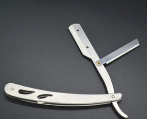 Cuchillo de afeitar plegable ANAAIF, nuevo para afeitado perfecto, maquinilla de afeitar de acero inoxidable de borde recto con 10 cuchillas para vello corporal - Product Image 4