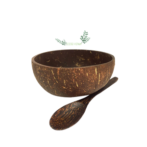 100% bol artisanal en coquille de noix de coco naturelle et petite cuillère du Vietnam ensemble écologique de haute qualité fait à la main au Vietnam - Product Image 4