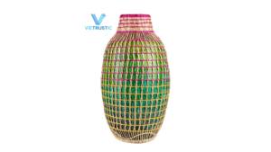 Glovimex Rustic Woven Table <b>Decor</b> <b>Vase</b> Seagrass <b>Vase</b> For Nature Vibe Plant <b>Vase</b> - Product Image 4
