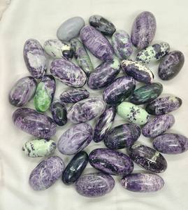 Lote al por Mayor de Piedras Preciosas de Kemmererita Hechas a Mano, Forma de Lingam de Shiva, Cristales Curativos Espirituales, Cortes Ovalados Naturales Pulidos - Product Image 1