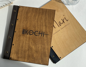 DIVRIS Porte-menu en bois brun en gros avec pages rechargeables pour restaurants et cafés, reliure en cuir, anneaux métalliques - Product Image 5