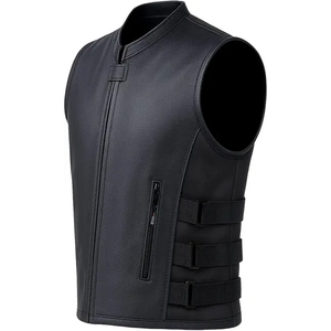Handmade Custom Cowboy Style Genuine Leather <b>Motorcycle</b> Vest Made For Riders Seeking Enduring Strength Classic Design - Product Image 1