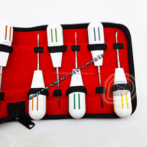 Élévateurs de racines dentaires ensemble de 10 pièces avec étui Logo personnalisé et design avec poignée en plastique Instruments chirurgicaux dentaires CE - Product Image 4