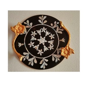 แม่ของไข่มุกถาดทองเหลืองขัดเงาออกแบบด้วยเลเซอร์ - Product Image 6