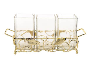 Tool Caddy Durable Silver Coated Metal Forma redonda Soporte de madera Perfecto para el hogar Restaurante Utensilios de cocina Vajilla Estante de almacenamiento - Product Image 5