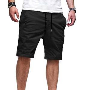 Pantalones cortos transpirables de verano para hombre al por mayor, pantalones deportivos informales de Color sólido para hombre, pantalones holgados de moda de cinco puntos para correr - Product Image 1