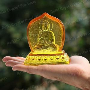 Statue de la déesse Tara Kuan Yin Bouddha en verre coloré fait main, objet décoratif pour la maison - Product Image 2