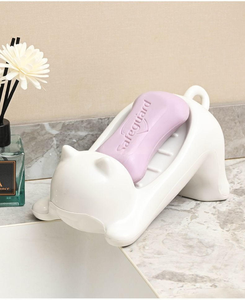 Porte-savon en plastique pour chat, couleur personnalisée, mignon, pour usage domestique, deux pièces, durable, portable, moderne, imperméable, étagère de salle de bain, garde le savon au sec - Product Image 4