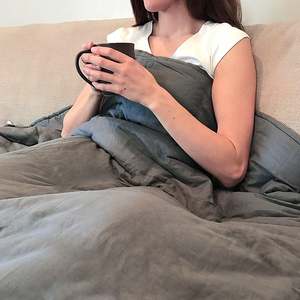 Coperta Grey-Size da 60 ''X 80'' con rivestimento in cotone lavabile impermeabile e trapuntato per la casa e il Picnic - Product Image 1