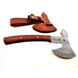 หัวขวานเหล็กดามัสกัสเป็นชั้นอย่างประณีตเหมาะสำหรับของสะสมเครื่องมือสำหรับห้องโดยสารงานศิลปะและงานฝีมือแนวชนบท - Product Image 5